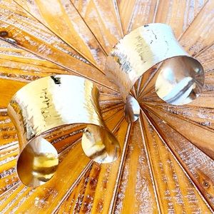 Used & Scratched 1 Gold and 1 Silver Toned Cuff Bracelets